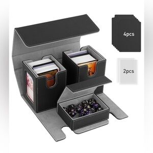 MTG Deck Box, Commander Deck Case, Magnetic Leather Card Storage Box